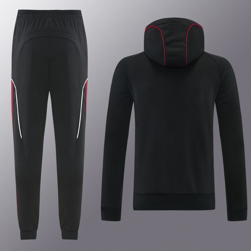 26/27 Liverpool  Black Full Zipper Hooded Jacket Tracksuit + Long Pants