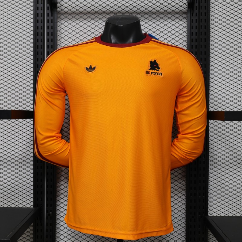 Player Version 2026 AS Roma x Adidas Originals Orange Special Edition Long Sleeve Jersey