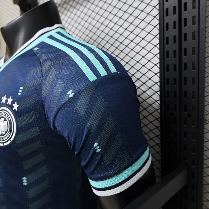 Player Version 2026 Germany  Navy Blue with Zigzag Pattern Away Jersey