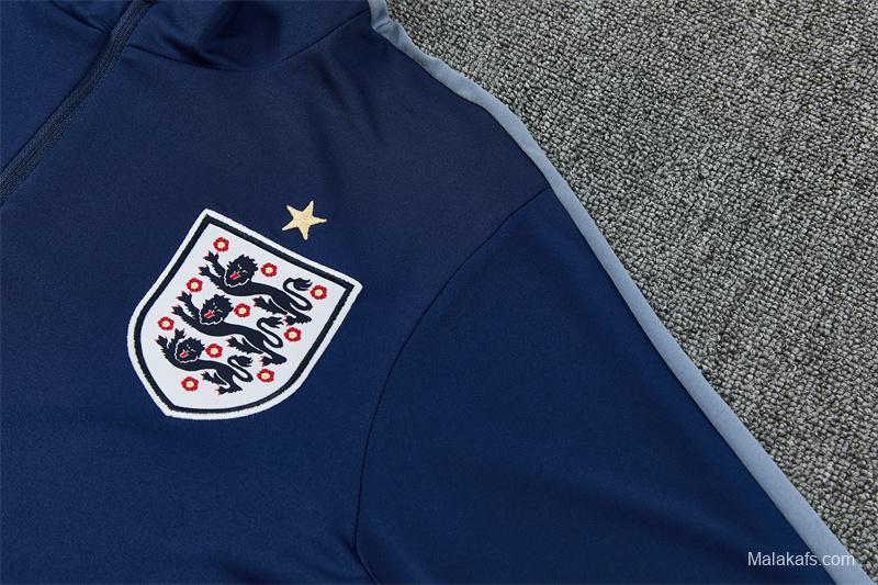 2026 England Navy Blue  Half Zipper Jacket Tracksuit + Long Pants (Nike)