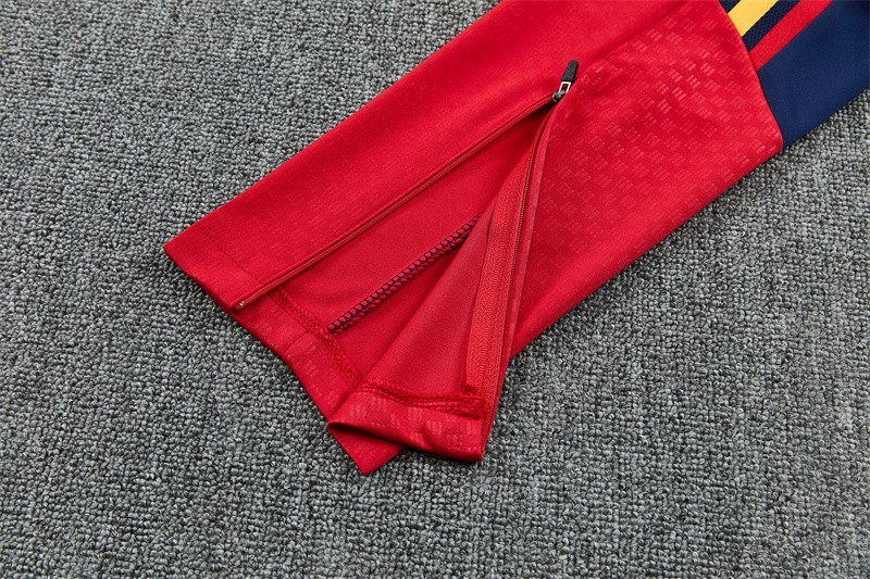 26/27 Spain Home Red Half Zipper Jacket Tracksuit + Long Pants