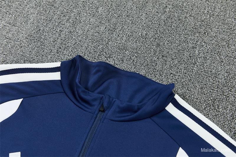 26/27 Real Madrid Away Navy Blue Half Zipper Jacket Tracksuit + Long Pants