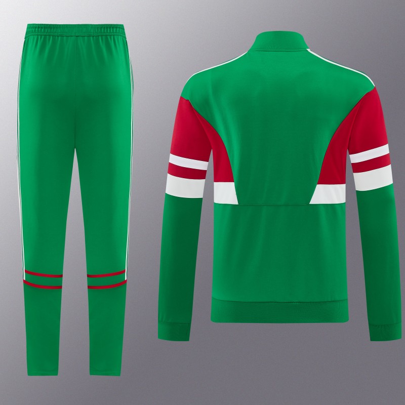 2026/27 Mexico  Green & Red Retro Full Zipper Jacket Tracksuit + Long Pants (Adidas Originals)