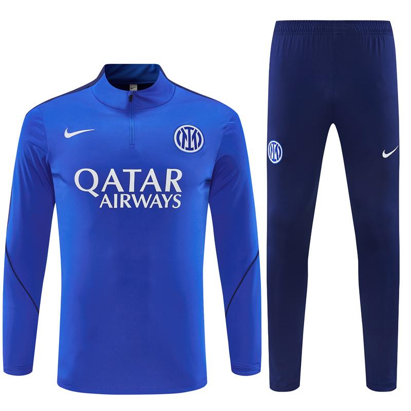 2026 Inter Milan Royal Blue Half  Zipper Jacket Tracksuit + Long Pants (Nike)