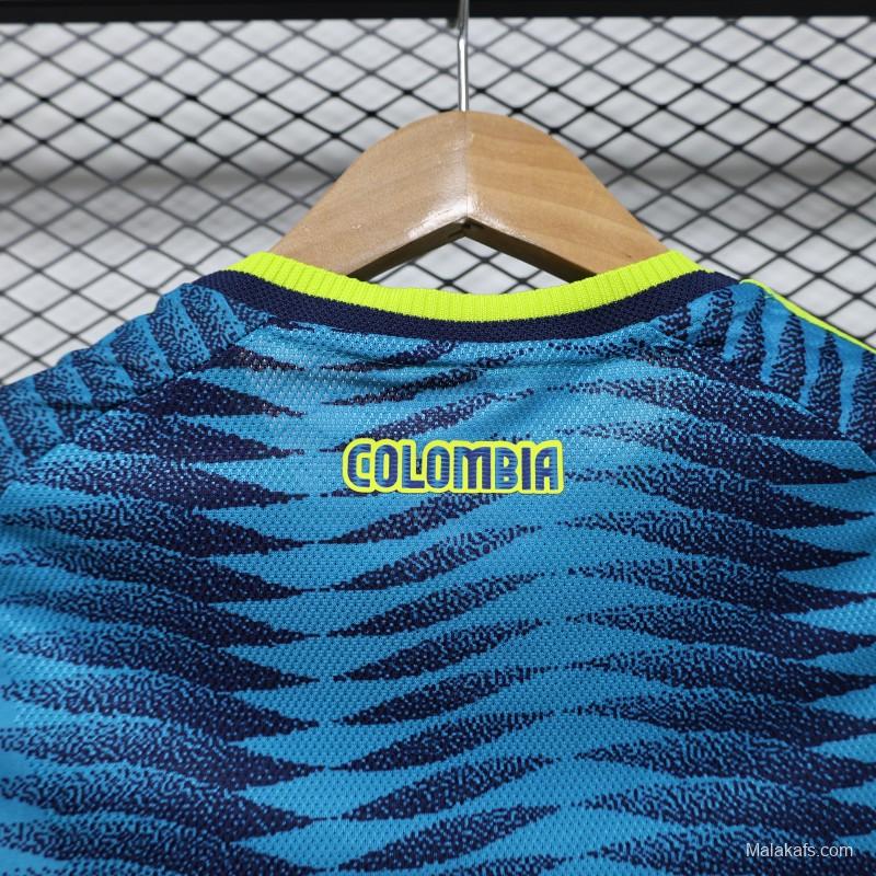 Player Version 2026 Womens Colombia Away Blue with Wave Diamond Pattern Jersey