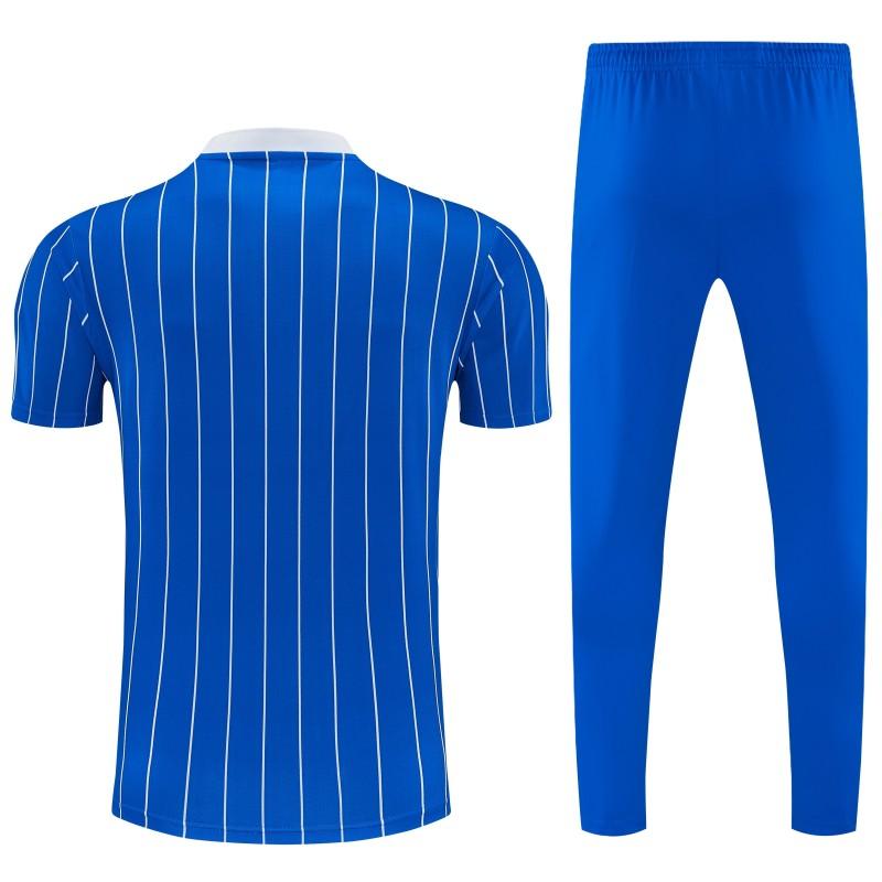 26/27 Real Madrid Blue Short Sleeve Tracksuit + Long Pants