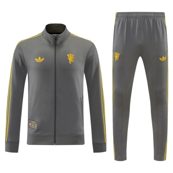 26/27 Manchester United Dark Gray Full Zipper Jacket+Long Pants