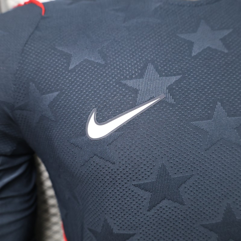 Player Version 2026 USA Navy Blue with Tonal Star  Long Sleeve Away Jersey