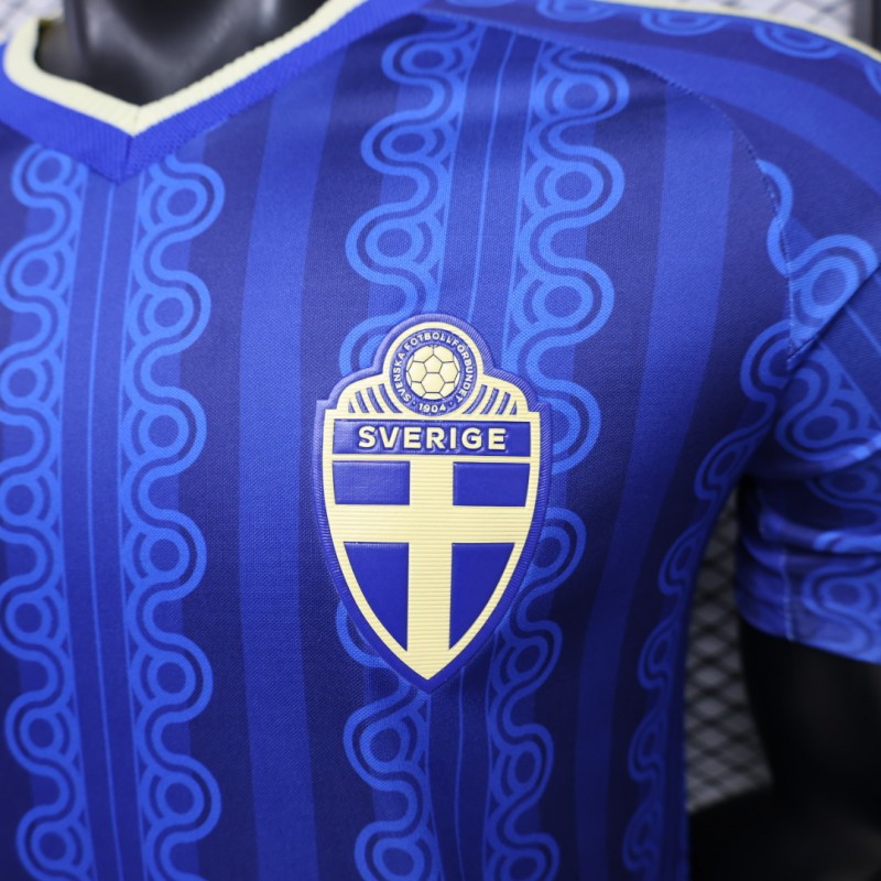 Player Version 2026 Sweden Blue with Tonal Chain Stripe  Away Jersey
