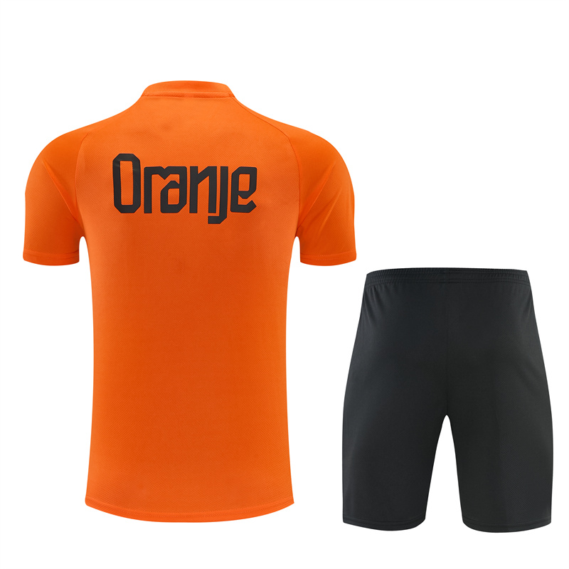 26/27 Netherlands Home Orange Short Sleeve + Soccer Shorts