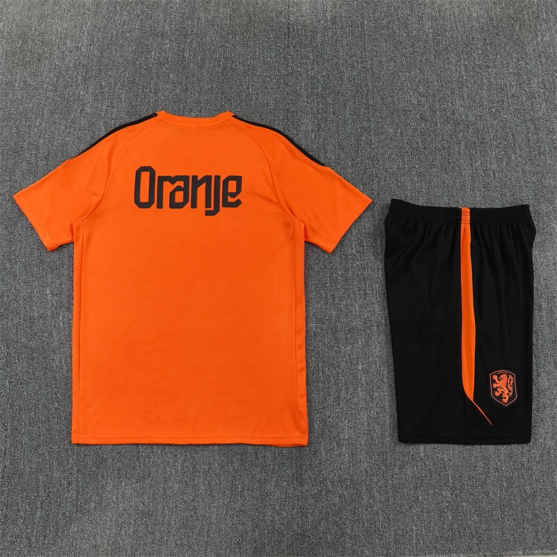 26/27 Netherlands Home Orange Short Sleeve + Soccer Shorts