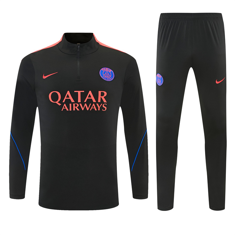 Player Version 26/27 Paris Black Half Zipper Jacket+Long Pants
