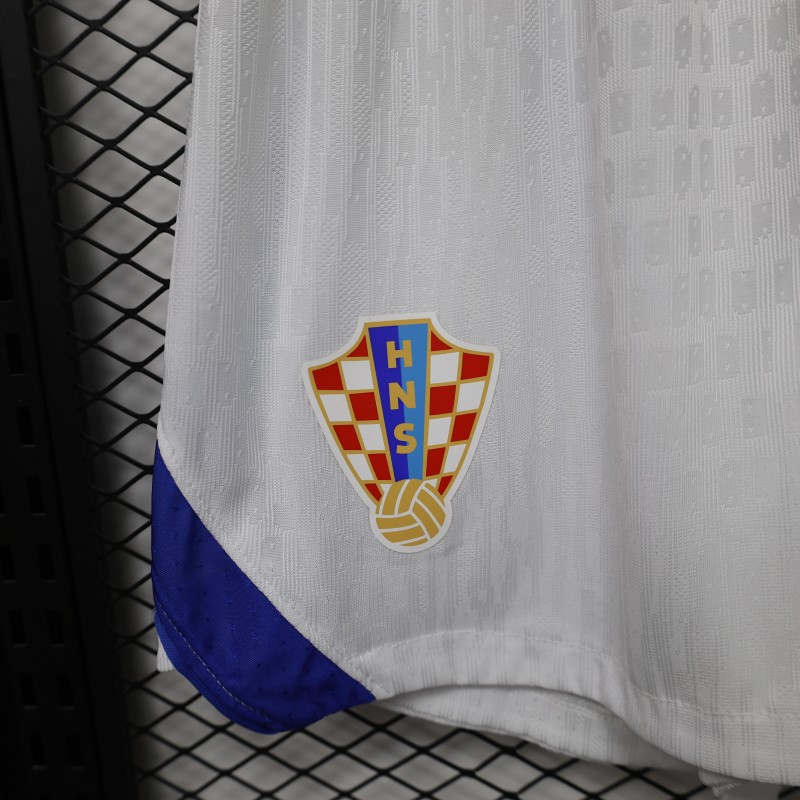 Player Version 2026 Croatia White  Home Shorts