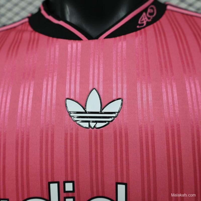 Player Version 2026 Adidas Originals Pink Stripe Retro Football Jersey
