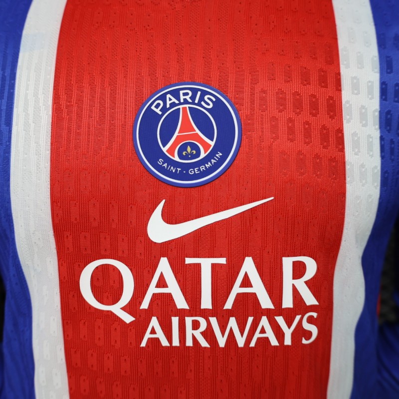 Player Version 26/27 PSG Blue & Red Stripe Long Sleeve Home Jersey