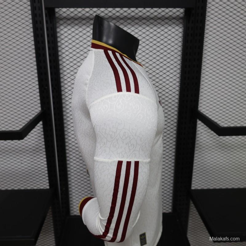 Player Version 2 Star 2026 Spain Away White Long Sleeve Jersey
