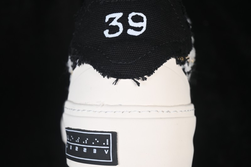 xVESSEL Deconstructed Chunky Sole Low-Top Casual Sneakers with Tweed Texture and 4CM Platform - S19X001B