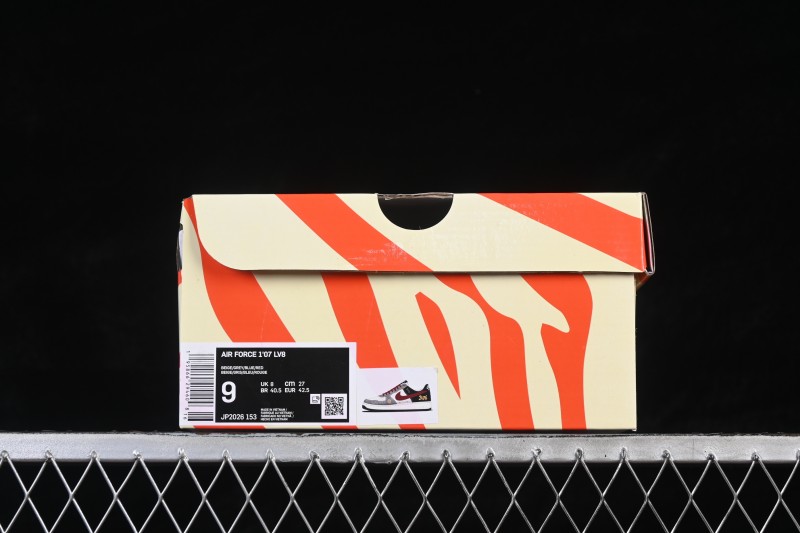 Nike Air Force 1 '07 Low Basketball Sneakers with Red and Navy Contrast - JP2026-153
