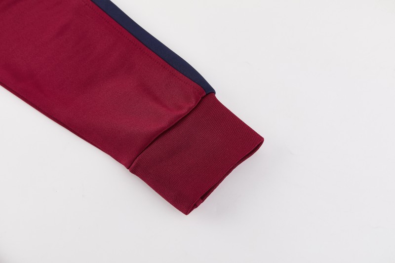 26/27 Barcelona  Dark Red Full Zipper Jacket Tracksuit + Long Pants
