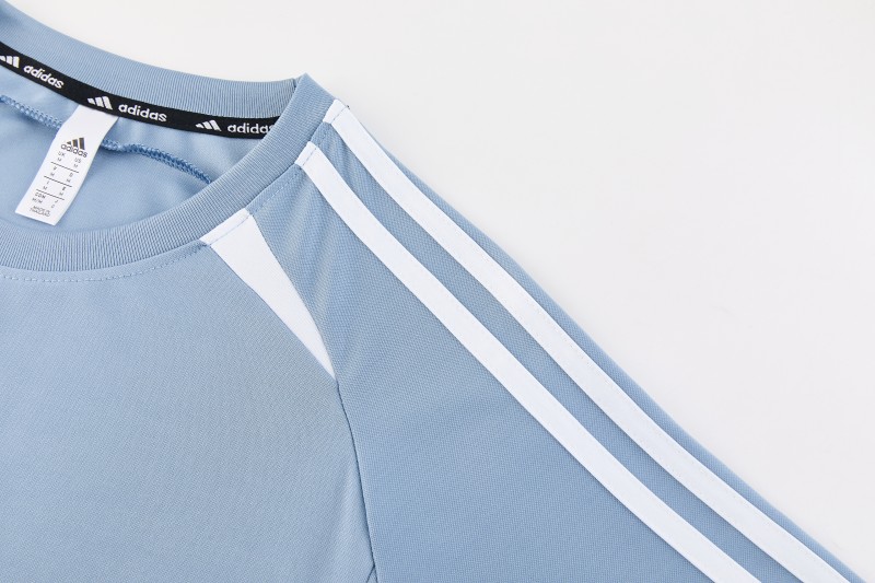 26/27 Adidas 16 Blue Grey Short Sleeve+Soccer Shorts
