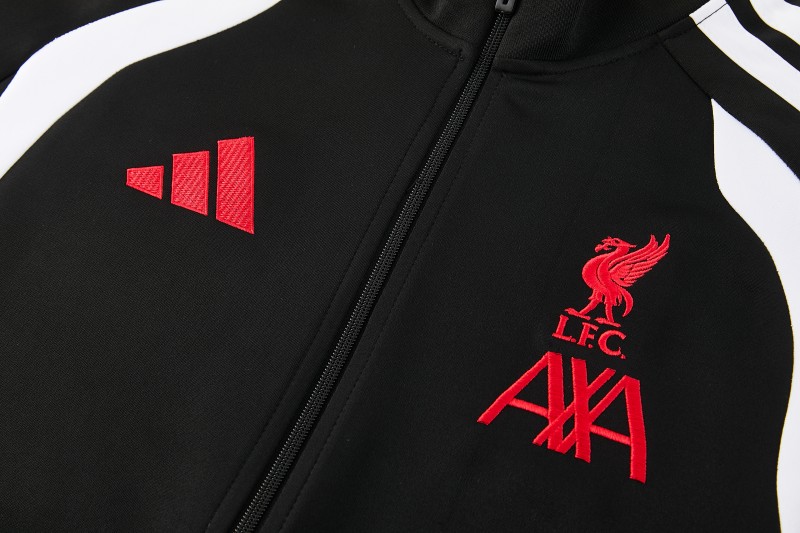 26/27  Liverpool FC  Black Full Zipper Jacket Tracksuit + Long Pants