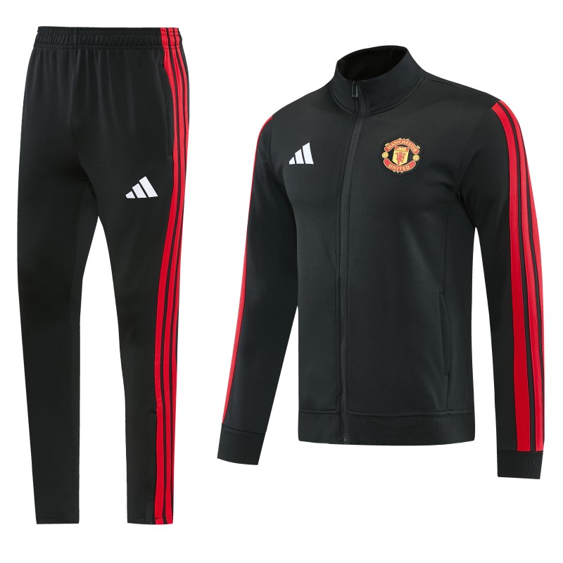 26/27 Manchester United Black Full Zipper Jacket Tracksuit + Long Pants