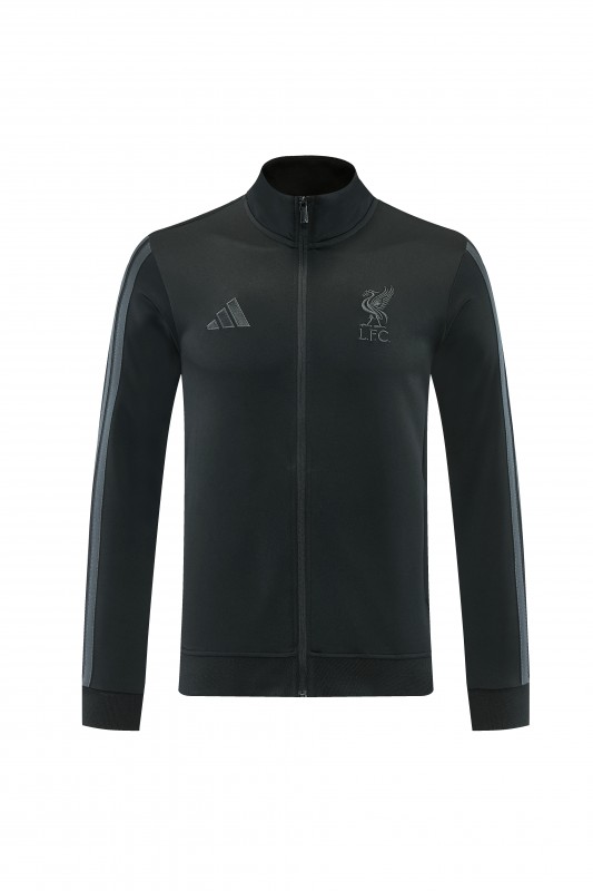 26/27 Liverpool  Black Full Zipper Jacket Tracksuit + Long Pants
