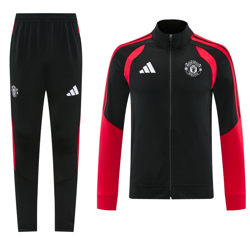 26/27 Manchester United FC  Black Full Zipper Jacket Tracksuit + Long Pants