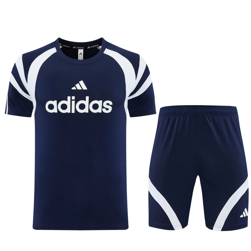 26/27 Adidas 17  Navy Blue Short Sleeve+Soccer Shorts