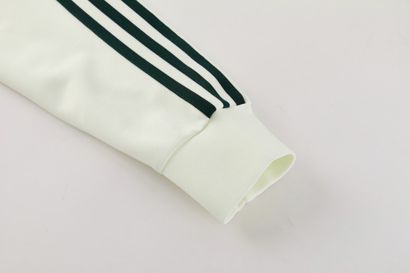26/27 Real Madrid CF White Full Zipper Jacket Tracksuit + Green Long Pants