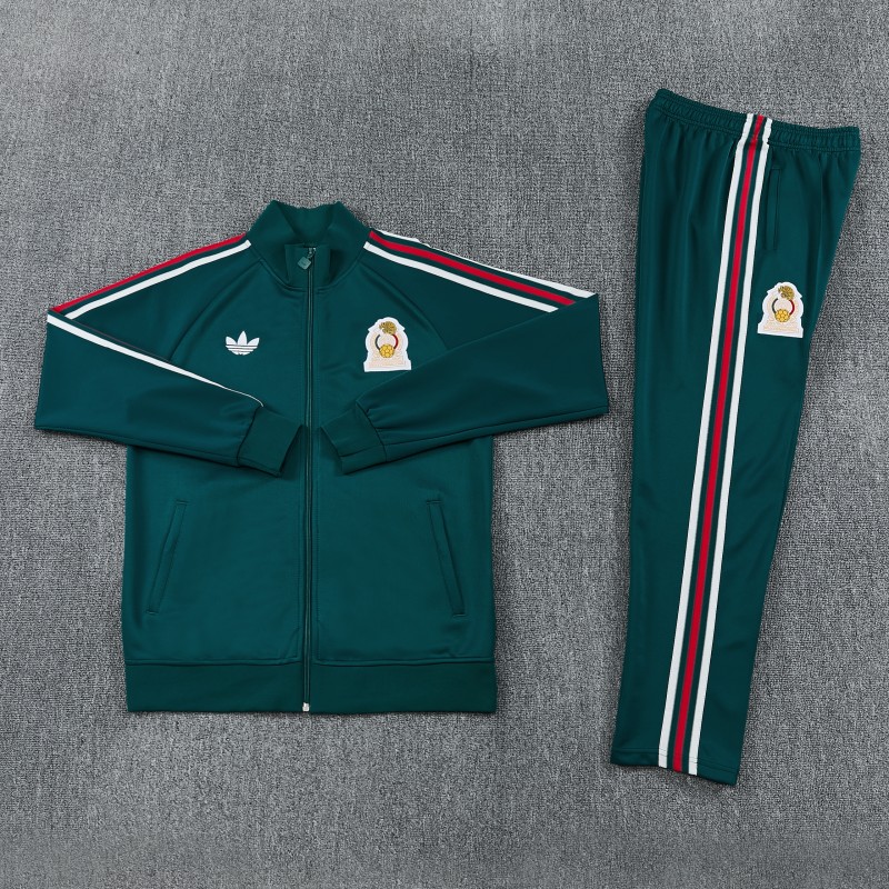 26/27 Mexico  Dark Green Full Zipper Jacket + Long Pants