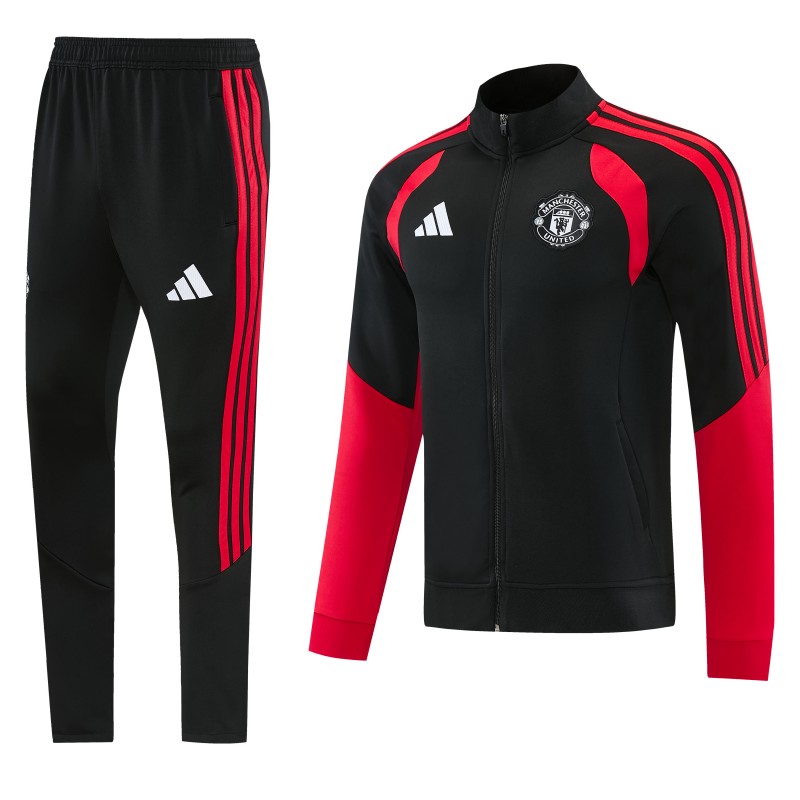 26/27 Manchester United FC  Black Full Zipper Jacket Tracksuit + Long Pants