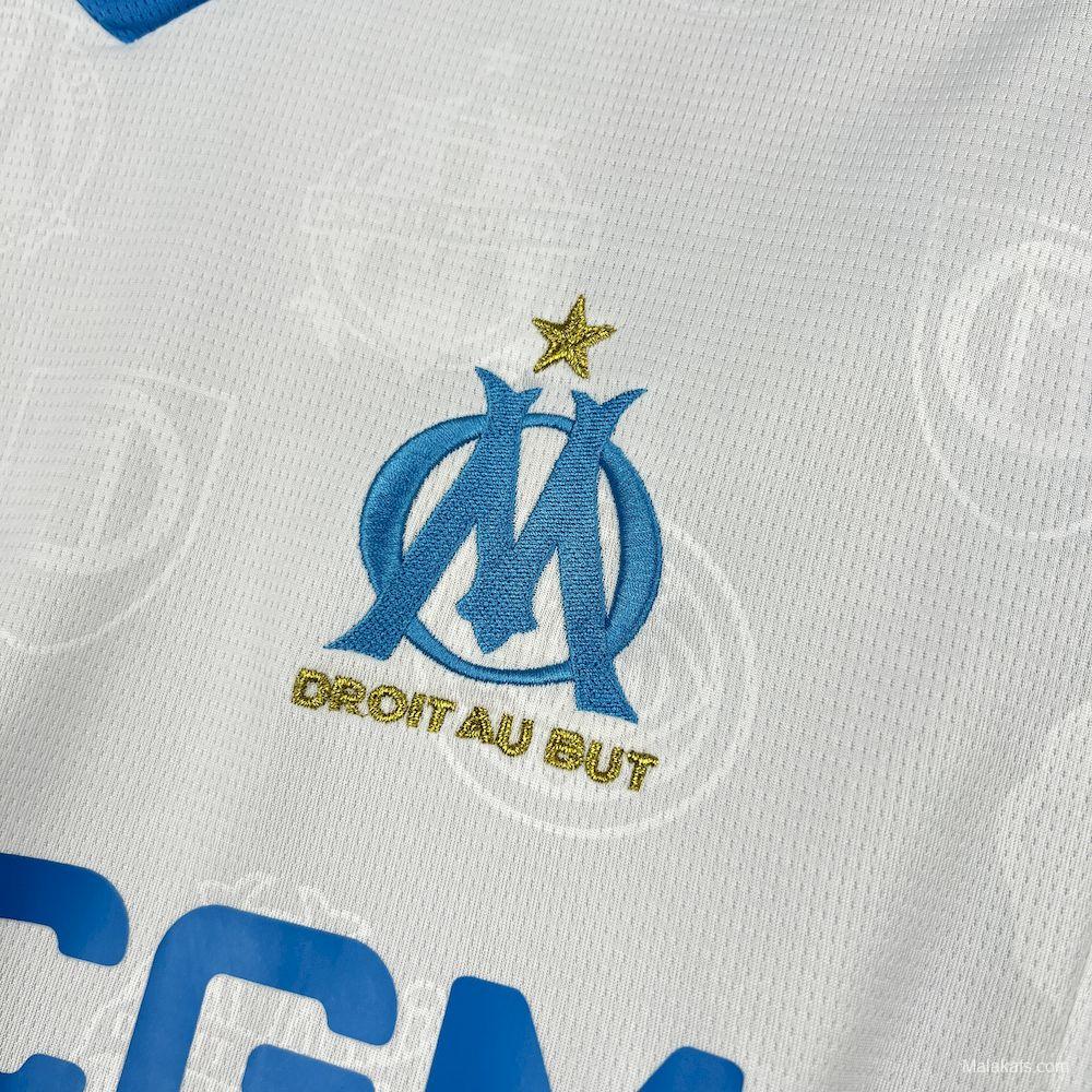 2025/26 Mens Olympique Marseille Home Long Sleeve Jersey