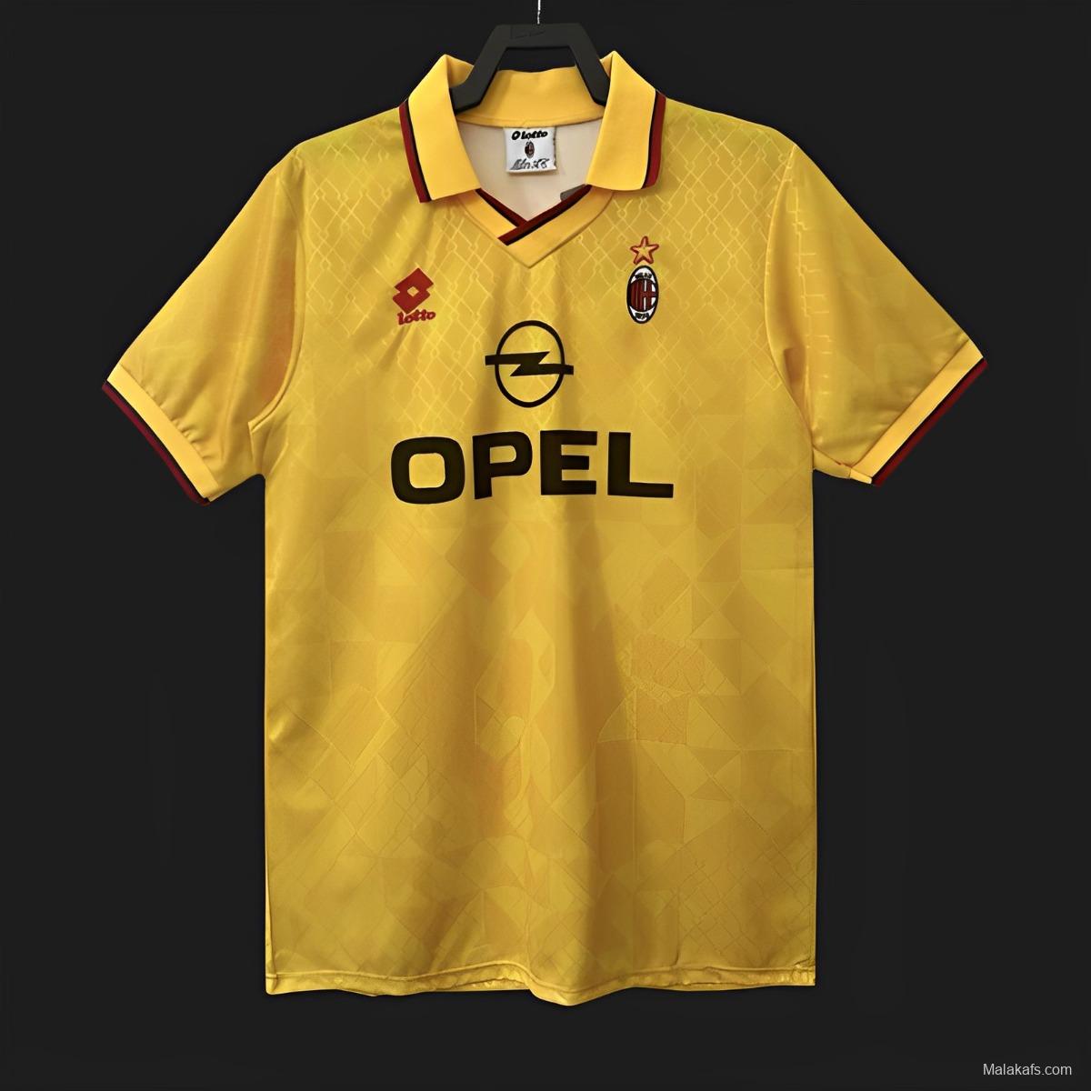 Retro 95/96 AC Milan Third Yellow Jersey