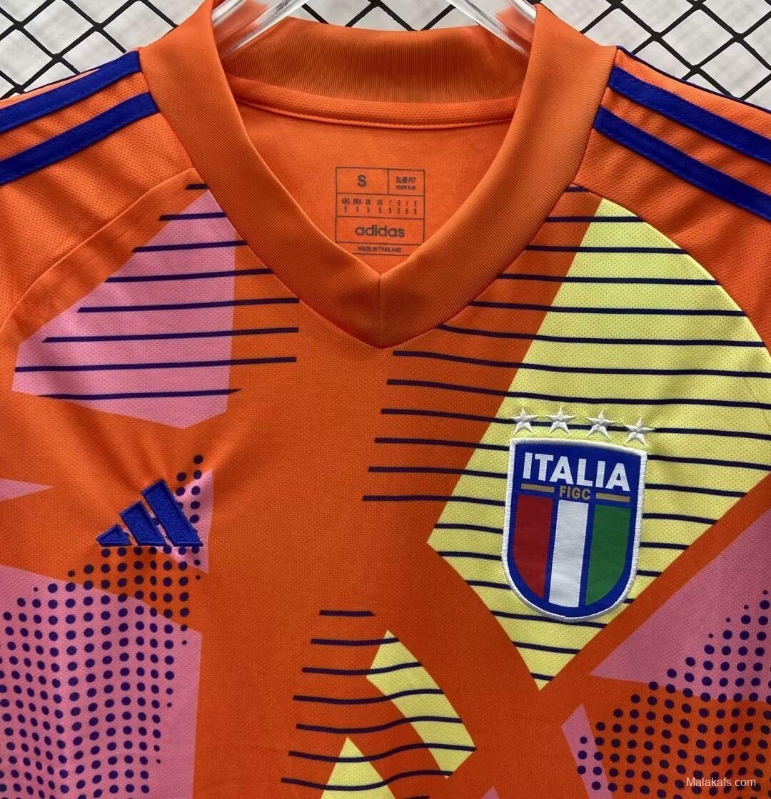 2024 Italy Orange Goalkeeper Jersey