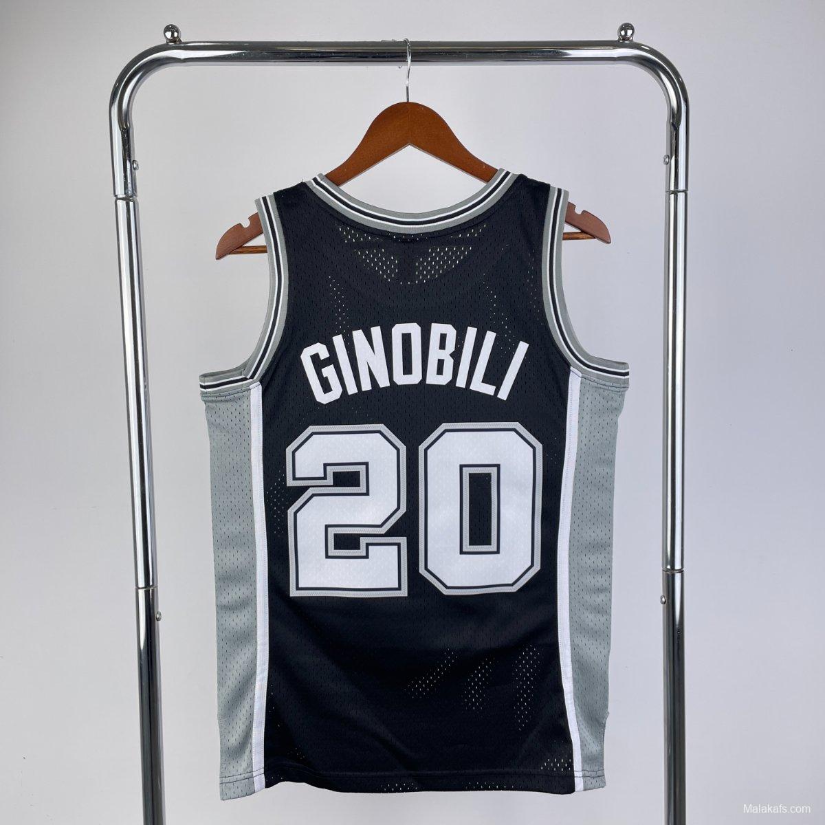 San Antonio Spurs #20 Manu Ginobili Mitchell & Ness 2002-03 Hardwood Classics Jersey