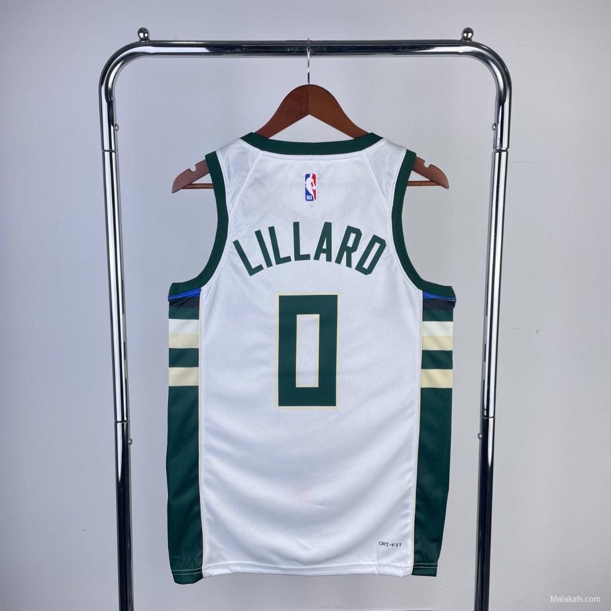 Milwaukee Bucks Damian Lillard #0 2023/24 Association Edition Jersey