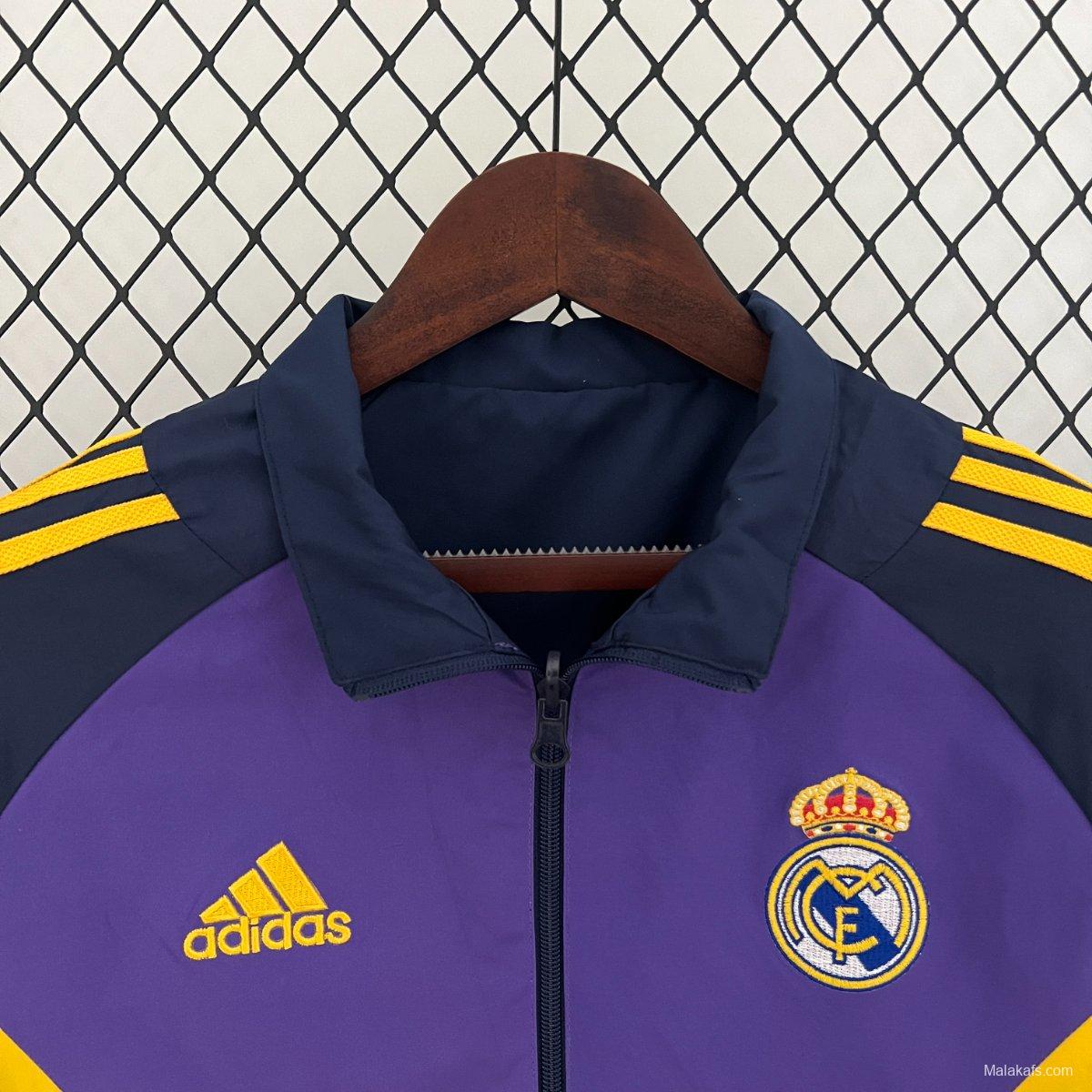 24/25 Real Madrid Purple Blue Reversible Windbreaker