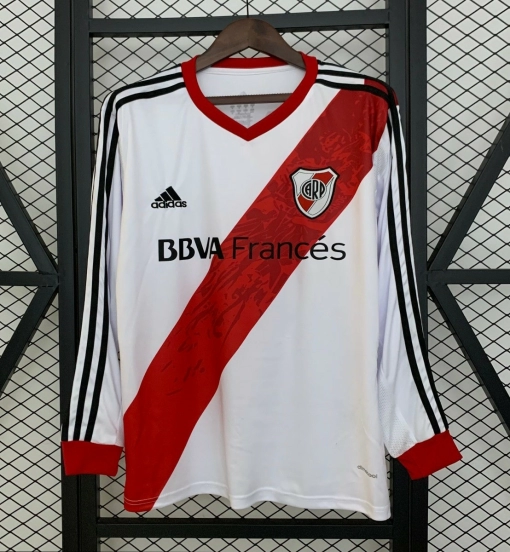 13/14 Retro Long Sleeve River Plate Home Jersey