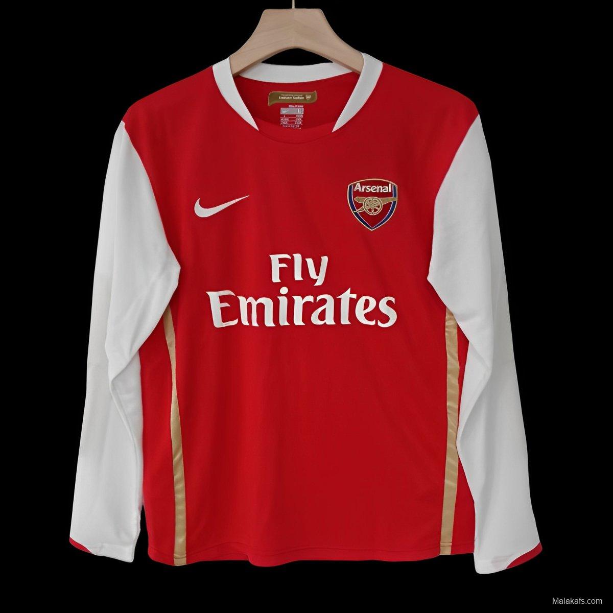 Retro 07/08 Arsenal Home Long Sleeve Jersey