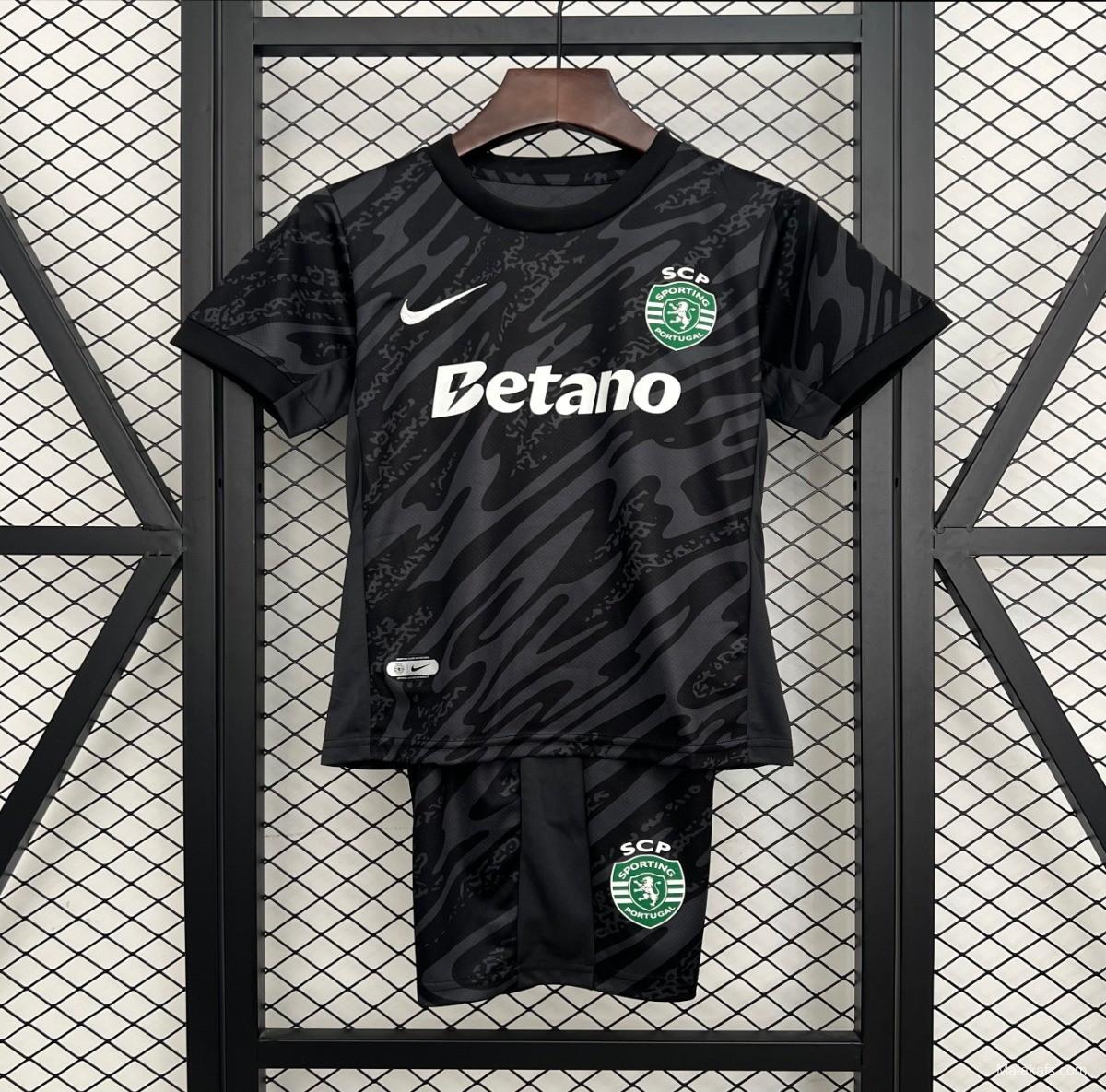 25/26 Kids Sporting Lisbon Goalkeeper Black Jersey