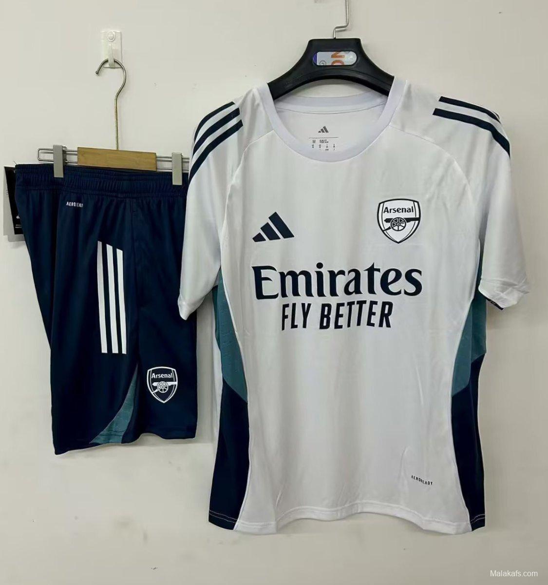 25/26 Arsenal Pre-Match Jersey White+ Shorts