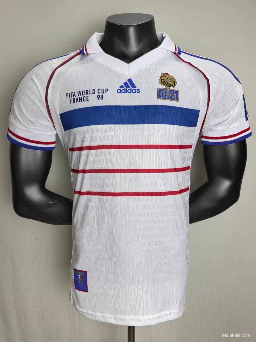 Player Version Retro 1998 France Away White Jersey