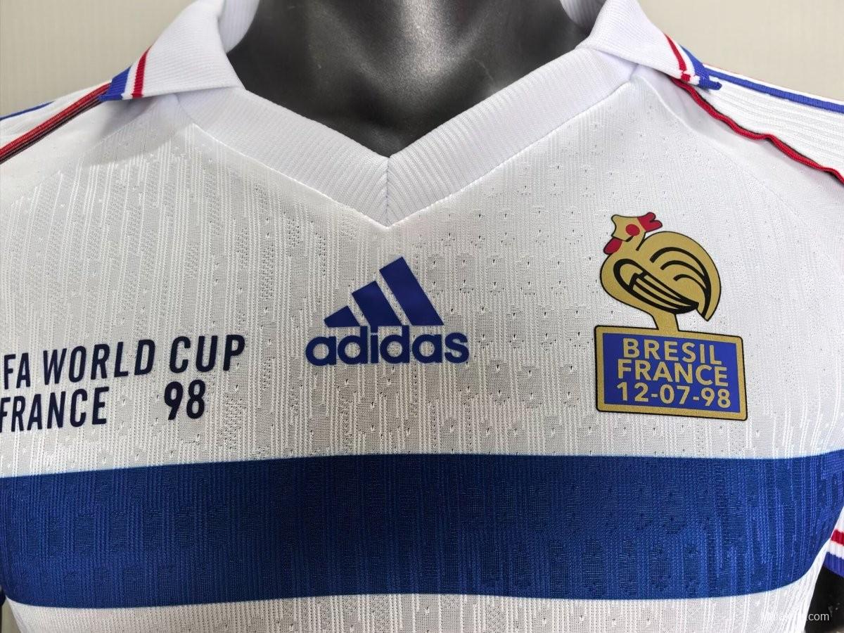 Player Version Retro 1998 France Away White Jersey