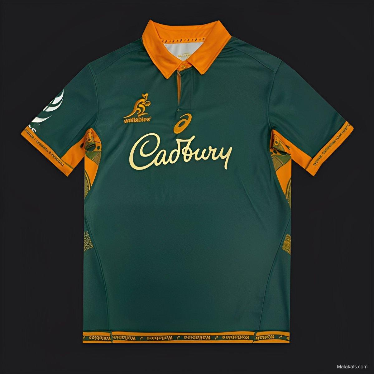 2026 Australia Wallabies Green with Indigenous Art Design Jersey