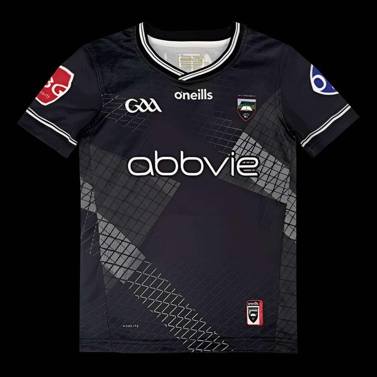 25/26 Kids Sligo GAA Black with Geometric Pattern  Jersey