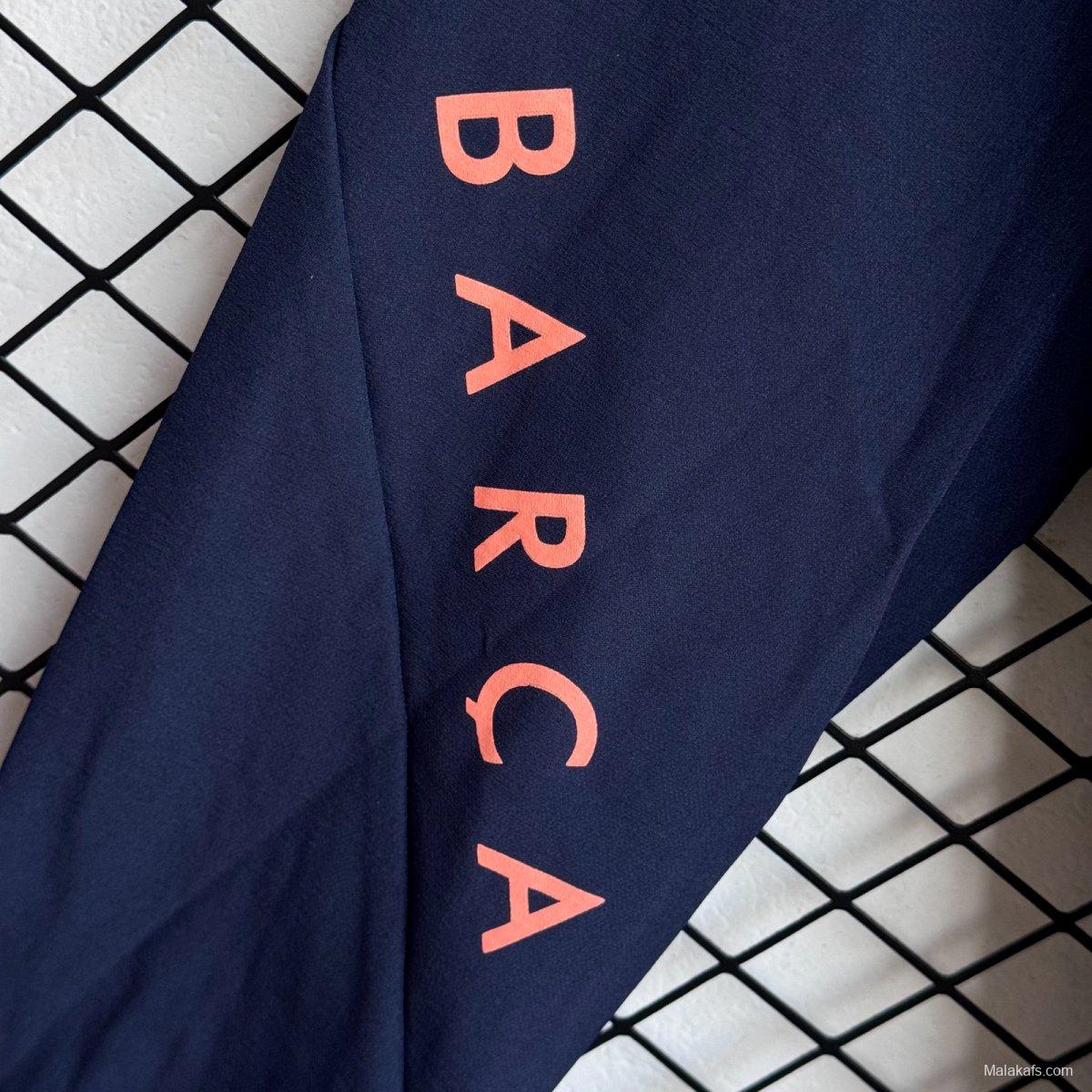 25/26 Barcelona Navy/Pink Full Zipper Windbreaker + Long Pants