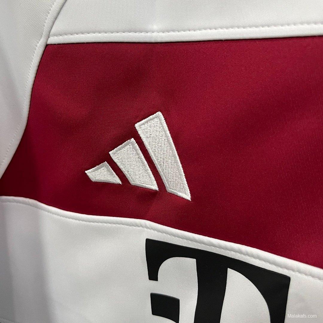 25/26 FC Bayern Munich Adidas Long Sleeve Sweatshirt - White Maroon Green Colorblock Training Top