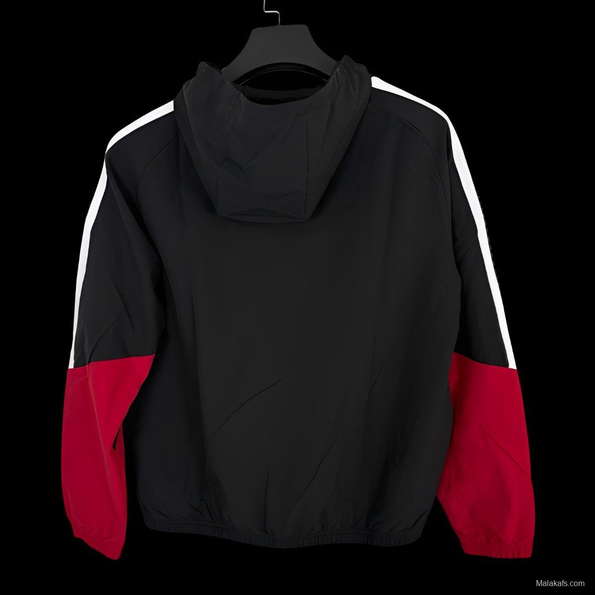 2026 Germany Black Full Zipper Windbreaker