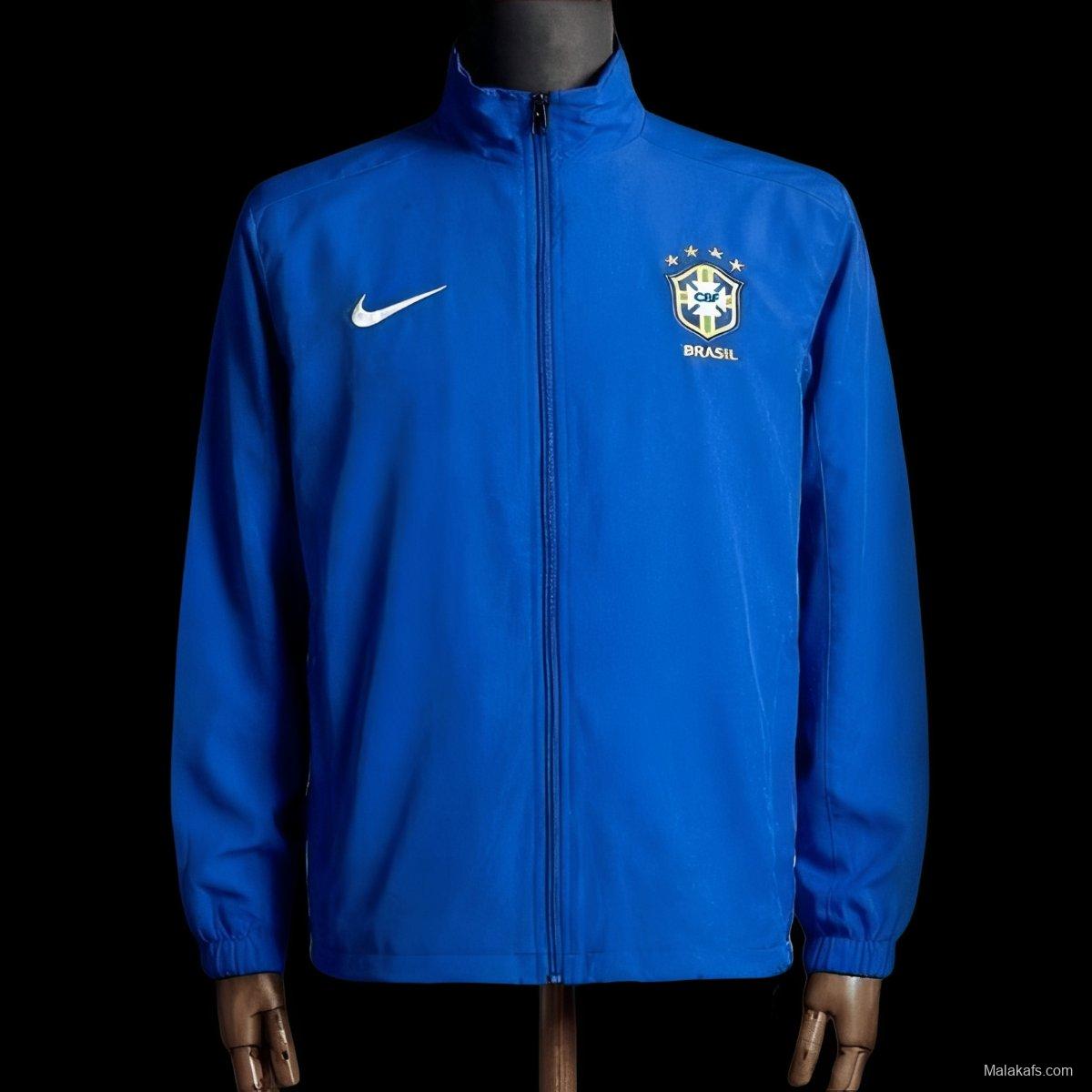 1998 Vintage Style Brazil Blue Jacket Windbreaker